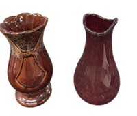 Brushed USA Vase & Art Glass Vase