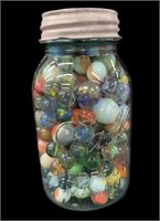Blue Ball Mason Quart Jar Marbles