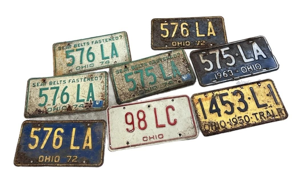 (8) Ohio License Plates