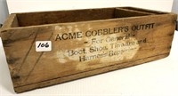 Vintage Acme Cobblers Outfit Wooden Box