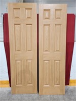 2 Natural Wood Finish Doors - 24 x 80. Decent