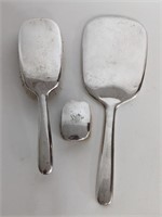 Sterling Silver Brush, Baby Brush, and Mirror