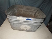 GALVANIZED WASH TUB BUSHEL BAKSET