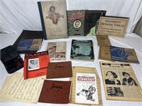 Assorted lot of antique music books and papers