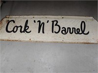 Cork N' Barrel Pressed Steel Advertising Sign