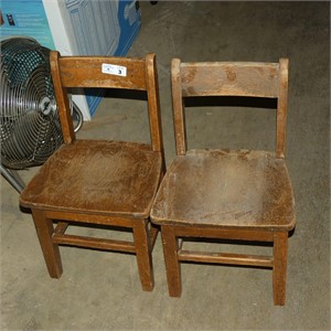 Pair of Wooden Childs Chairs