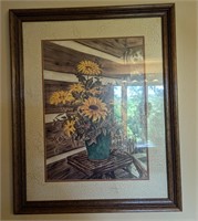 Sunflower Print framed art 31" by 25"
