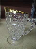 Vintage Gold trim Glass juice/ water Pitcher