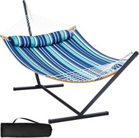 Touchat 2 Person Hammock with Stand & Pillow