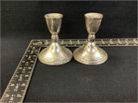 Duchin Weighted Sterling Sliver Candle Holder Pair