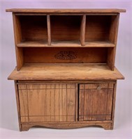 Miniature "Cass" kitchen cabinet, oak, 2 part,