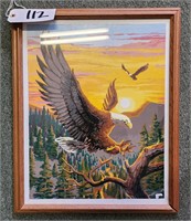 Framed, Glass Paint by Number Eagle