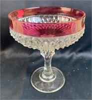 Ruby Red Vintage Indiana Glass Compote