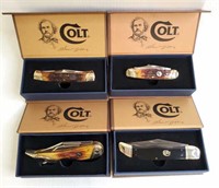 4 Colt collector knives with boxes