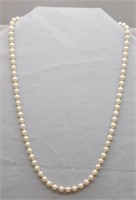 20" PEARL NECKLACE WITH 14K CLASP AND GOLD