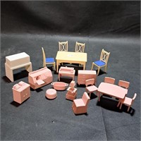 Vintage Pink Doll House Furniture & More