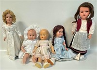NICE LOT OF EARLY COMPOSITION DOLLS
