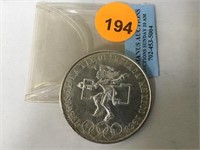 1968 SILVER MEXICAN OLYMPIC COIN