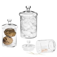 MyGift Decorative Clear Glass Apothecary Jars