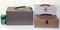 3 Metal Cash Boxes - One w Change Drawer
