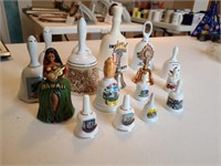 16 Mixed souvenir collectors bells. Dining Room
