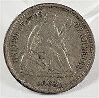 Key 1863-S Seated Liberty Silver Half Dime VG/F