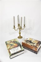 Brass Candlebrae & Coffee Hard Cover Coffee Books