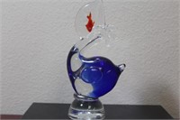 An Artglass Dolphin with Fish