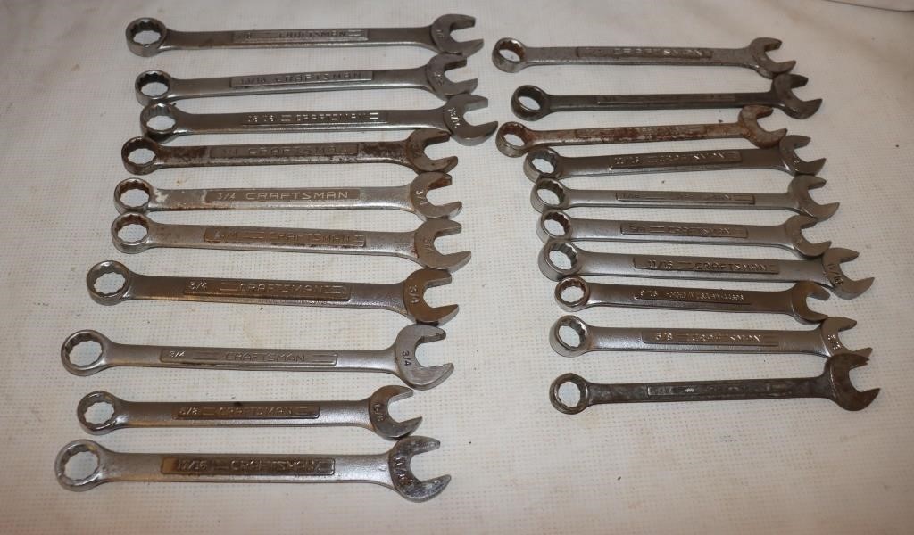 21 Craftsman SAE Combination Wrenches 9/16"-7/8"