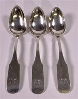 3 coin silver serving spoons, S. Kirk, 168g (10.15