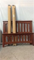 Brown Wooden Bed Frame Set- 8C