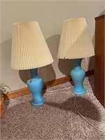 blue matching lamps