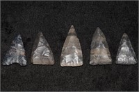 5 Fort Ancient or Meadowood Arrowheads found in Oh