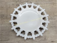 Fleurs-de-Lis Milk Glass Plate