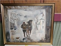 Framed Horse Painting