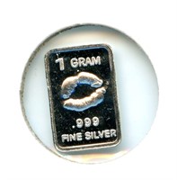 1 gram Silver Ingot - Sexy Lips, .999 Fine Silver