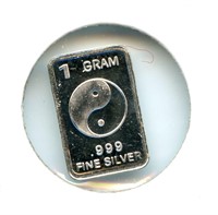 1 gram Silver Ingot - Yin-Yang, .999 Fine Silver