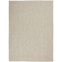 Courtyard Ivory Silver 5x7 ft. Geometric Rug.