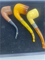 3 Vintage Sun Pipe Meerschaum