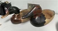 Two Tom Taber Signed Wood Duck Decoys