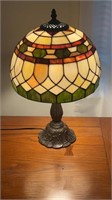 Lamp with stained glass shade