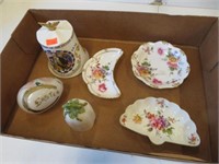 Royal Crown derby, bone dishes, bells and egg