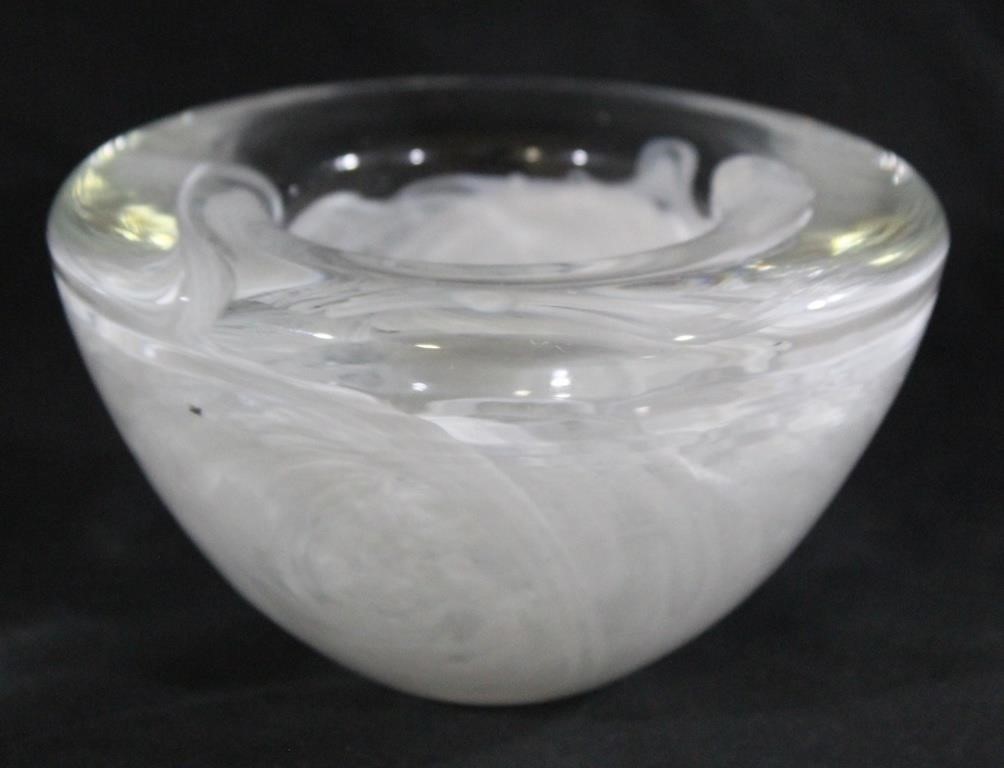 Heavy Art Glass Small Bowl