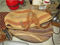 2 GREAT WOVEN BAGS W/ LEATHER