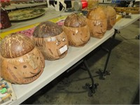 CARVED COCONUT HEAD ART