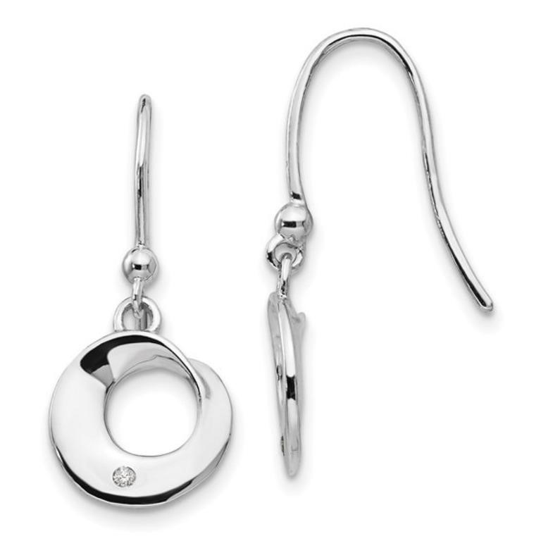 Sterling Silver Diamond Shepherd Dangle Earrings