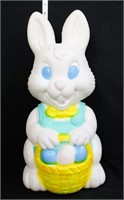 Vntg 18in Easter bunny w/ basket blow mold no cord