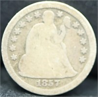 1857 seated liberty dime