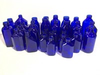 Lot of Cobalt Blue Glass Bottles