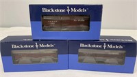 Three Blackstone HOn3 Economy Door Boxcars